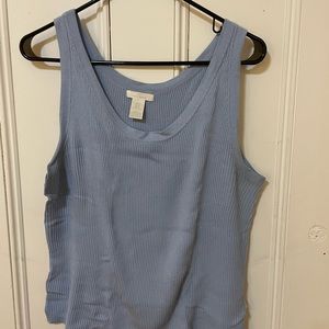H&M Light Blue Ribbed Tank Top Size XL